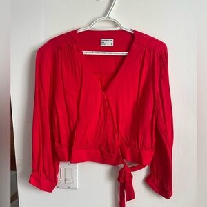 Frank & Oak The Textured Wrap Top (Size M)